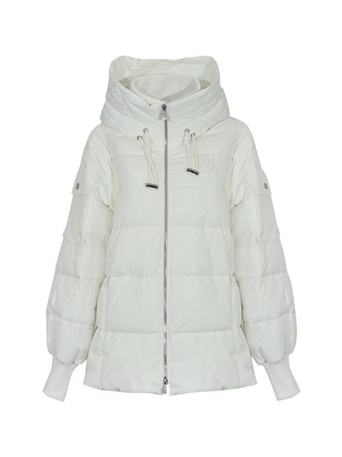 Piumino Crusca con cappuccio in tela tecnica Bianco PINKO | 105384 A2PEZ05